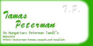 tamas peterman business card